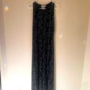 Vintage Ronnie Nicole Long Black and White Patterned Dress in Size 8